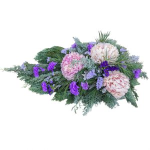 Wiązanka różowo-fioletowa kondolencyjna "Tęsknota"