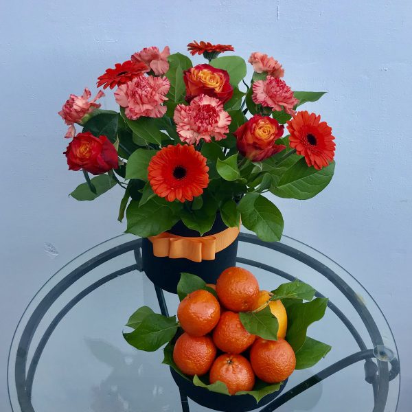 Pomarańczowy Flowerbox z owocami