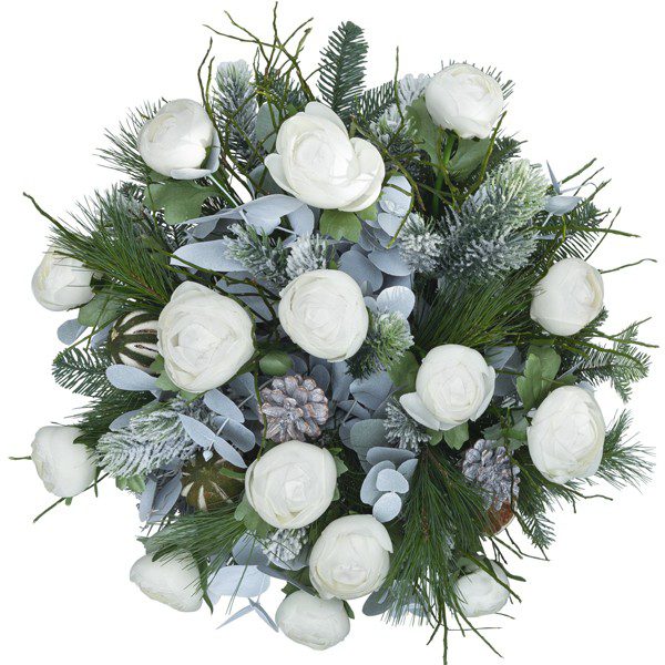 Box świąteczny z białymi kwiatami